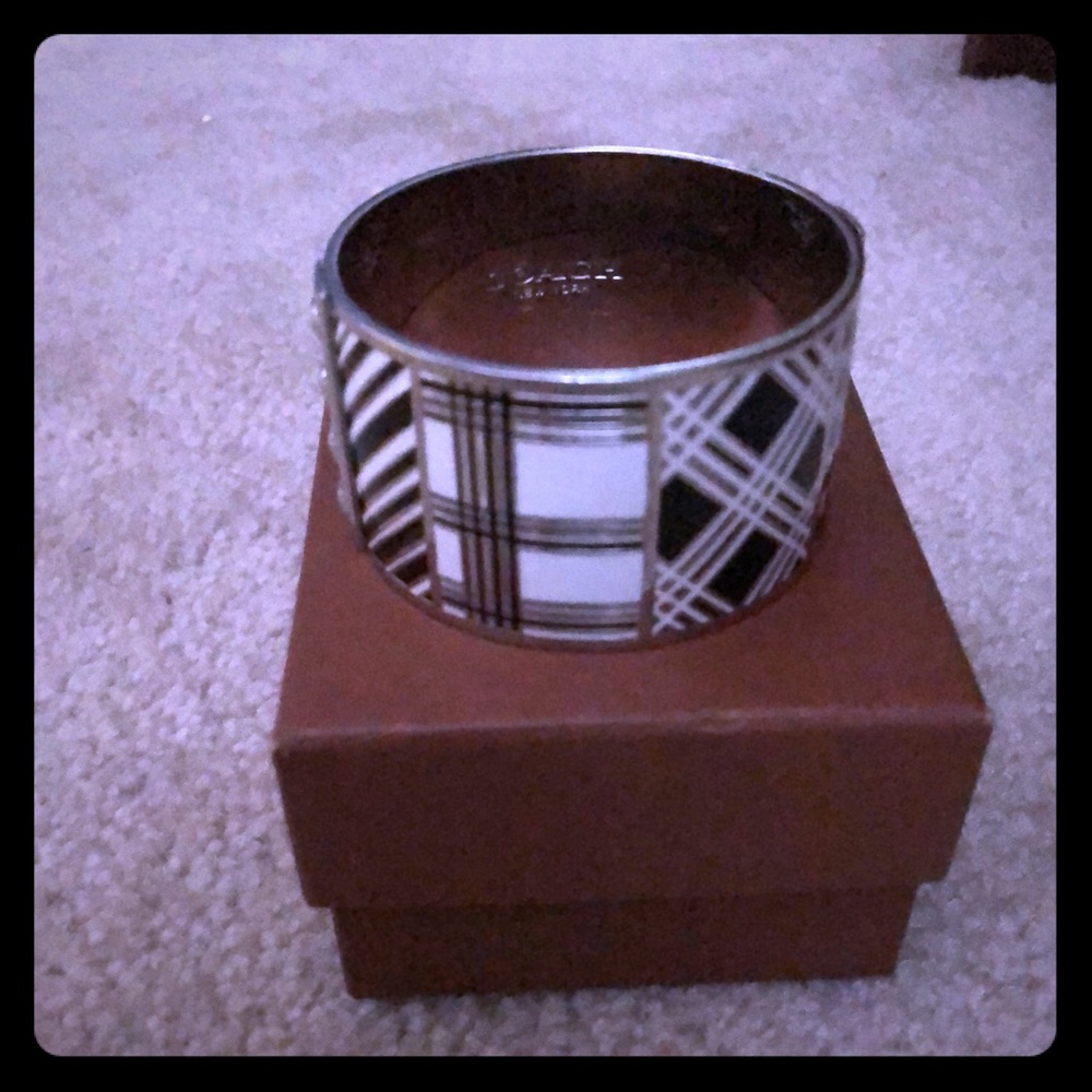 Coach cuff black and white bracelet